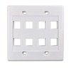 Conwork 8-Port Keystone Wall Plate 2-Gang Compatible with Standard Keystone