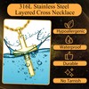 sailimue Cross Necklace for Men - Layered Cross Chain Stainless
