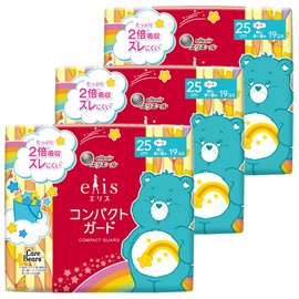 Ellis Compact Guard (Care Bear Design) with Wings, 9.8 inches (25 cm), 57 Sheets (19 Sheets x 3 Packs), For Especially Large Daytime Napkins, Bulk Purchase