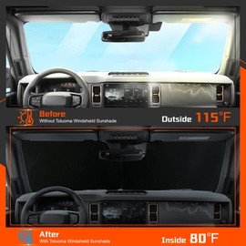 Toluoma Custom Fit Windshield Sun Shade for Le-xus GX460 2010-2023 - Full Coverage, 210T Reflective Fabric, Double-Layer Design - Blocks 99% UV Rays, Keeps Car Cool, Easy to Install and Store