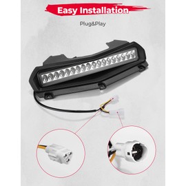 KEMIMOTO Scoop Hood Light Compatible with Wolverine Rmax2 Rmax4 1000 2021-2026, Daytime Running LED Front Auxiliary Spot Light Accessories Front Grill Accent Lamp LED Grille Lights 1PCS