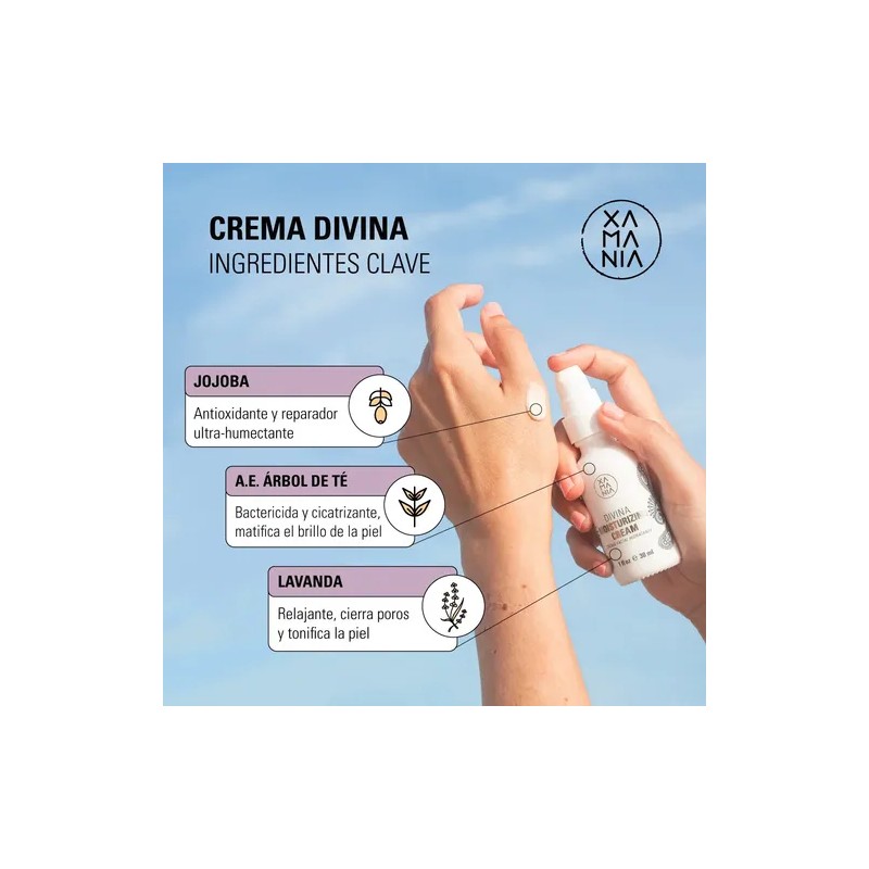 Xamania Crema Hidratante Divina Con Jojoba Y Lavanda Vegana