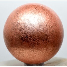HQRP-Crystal 48mm Native Michigan Copper Carved into Solid Sphere from Natural Mineral Polished Collectible Decor Metal Sparkling Specimen Ball (1PC)