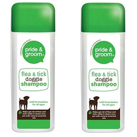 Pride & Groom 2 x Flea & Tick Doggie Shampoo - Dog & Puppy Mild Formulation 300ml