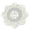 8" Alpine Rose Ecru Doily