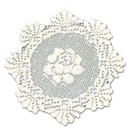8" Alpine Rose Ecru Doily