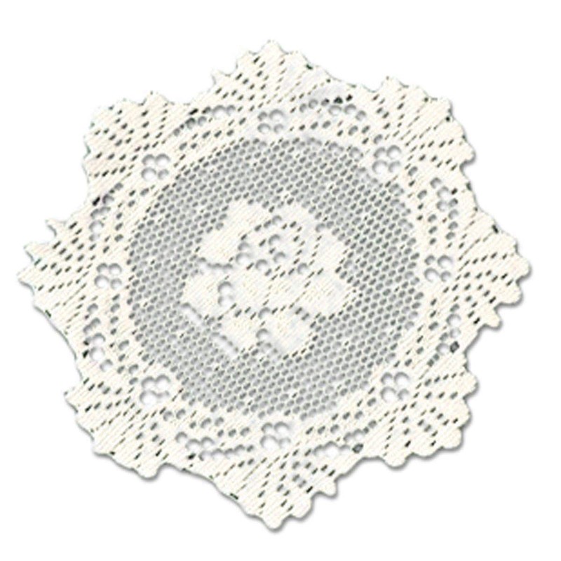 8" Alpine Rose Ecru Doily