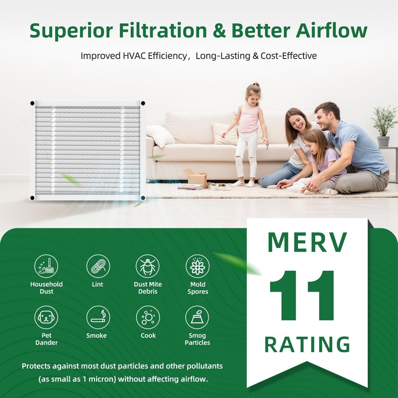 16x20x4 Furnace Filter Replacement MERV 11 Compatible with Honeywell FC100A1003,HVAC