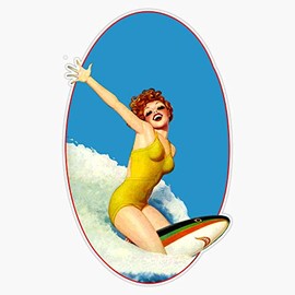 Vintage Surfer Vinyl Waterproof Sticker Decal Car Laptop Wall Window Bumper Sticker 5"