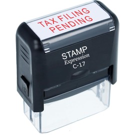 stampexpression - Tax Filing Pending Office Self Inking Rubber Stamp - Red Ink (A-50024)