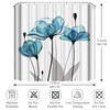 LIVETTY Blue Floral Fabric Shower Curtains Water Mould Proof 180x180cm