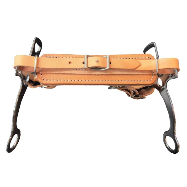 HILASON 37AI Hilason Adjustable Fleece Lined Leather Noseband Hackamore Bit