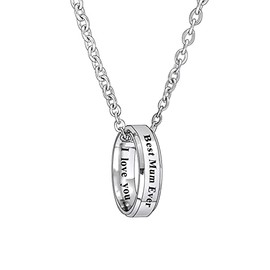 BESPMOSP Best Mum Ever Necklace Mother's Day Gift Mum Christmas Birthday Gifts Mum Necklace Mum Gifts from Daughter Son