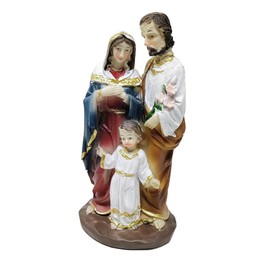 JRose Collections Holy Family Statue – 20cm High – Religious Ornament of Mary, Joseph & Baby Jesus – Resin Christian Figurine for Home & Church Decor JR1479