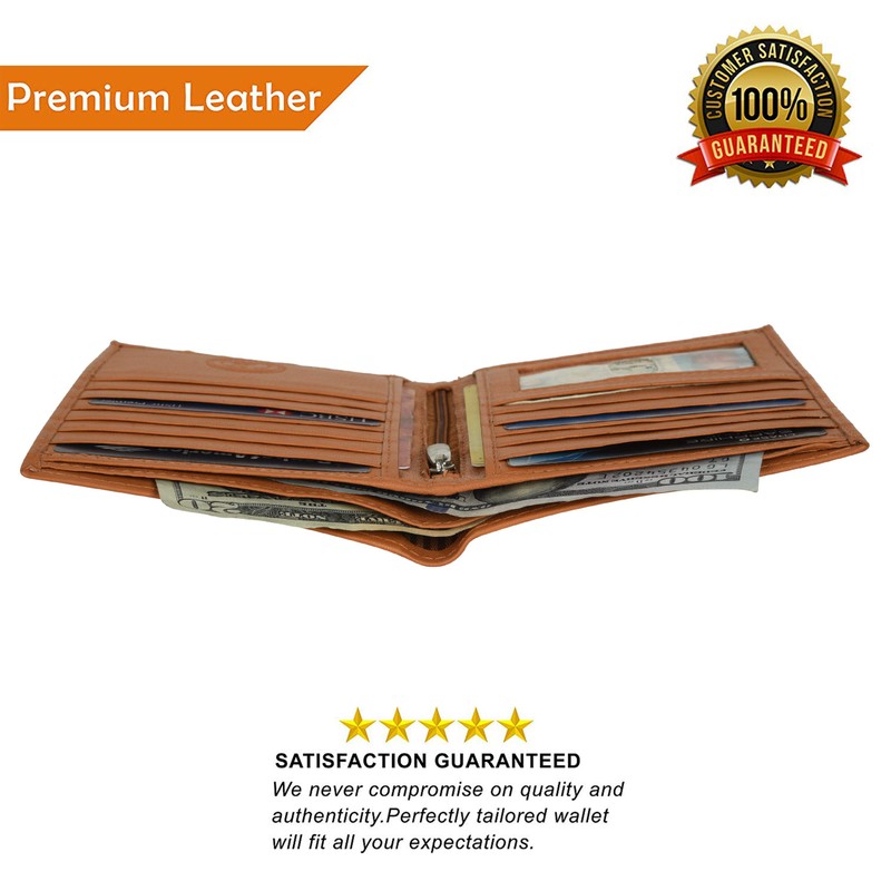 Leatherboss Genuine Leather RFID blocking Hipster Tall Credit Card Holder