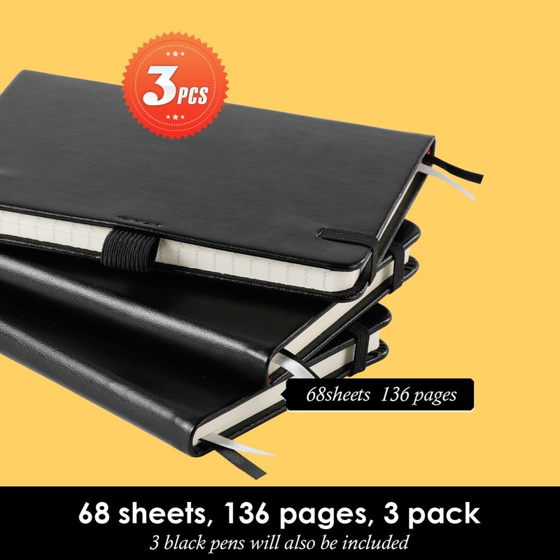 NIRMIRO (3 Pack) Pocket Notebook Journal, Hardcover Small Mini Notebooks