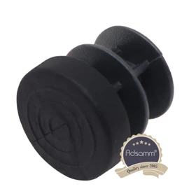 Adsamm® / 32 x Lamellar Plugs, Black, Diameter 12-14 mm, Round, Furniture Glides for Steel Tube Chairs, End Caps for Round Pipes