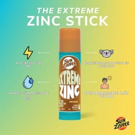 Sun Zapper Extreme Zinc Stick Bronze SPF 50  Protector Solar Mineral en Stick Mineral a base de zinc color BRONCE 15g Alta protección solar UVAUVB