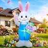 4FT Easter Inflatables Bunny Outdoor Decorations Built-in LED Lights