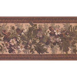 Vintage Purple White Flowers Floral LG3324B Wallpaper Border