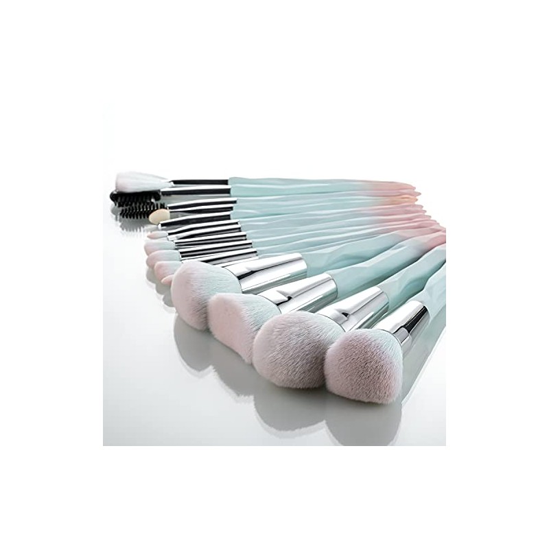 Juego de brochas de maquillaje de 15 piezas con 3