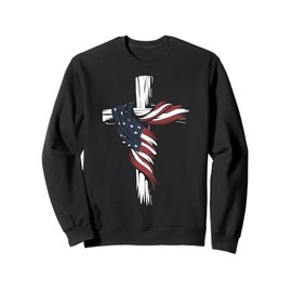 American Flag Cross USA Memorial Day Gift Sweatshirt