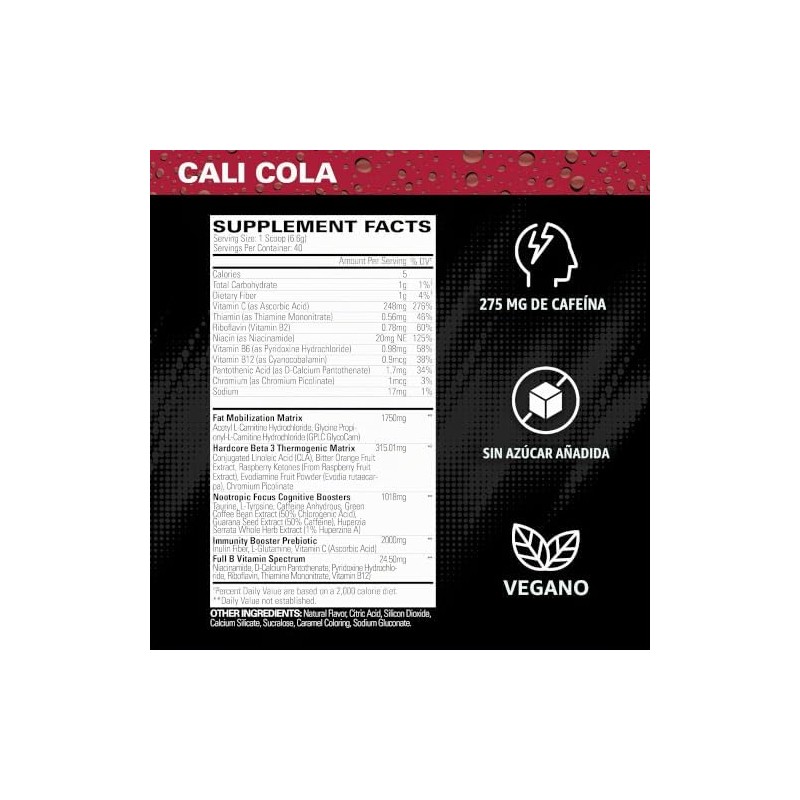 EHPlabs OxyShred Hardcore Polvo termogénico para preentrenamiento para triturar, polvo