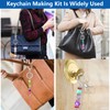 JehaYu 287 Pcs DIY Bead Keychain Making Kit Beadable Keychains