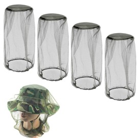 Mosquito Mesh Head Net Suitable for Outdoor Fishing, Hiking, Beekeeping and Gardening (4 Pack)