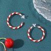 Christmas Candy Cane Earrings for Women Candy Cane Hoop Earrings