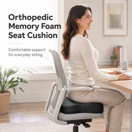 Memory Foam Seat Cushion for Chair Comfort – Non-Slip U-Shaped Support Pad for Office, Car & Home Seating