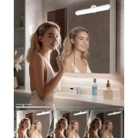 LED Make-Up Table Lighting, Dimmable Vanity Mirror Light for Dressing Table Lamp, 4000 mAh Rechargeable Mirror Lighting Without Cable, Portable Removable 360° Rotation Mirror Lamp Bathroom