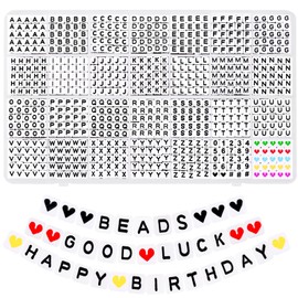 DIYDEC 1400Pcs Cube Letter Beads Kit, A-Z Acrylic White Square Alphabet Beads Spacer Threading Number Heart Beads for Jewelry Making DIY Bracelet Necklace Key Chains