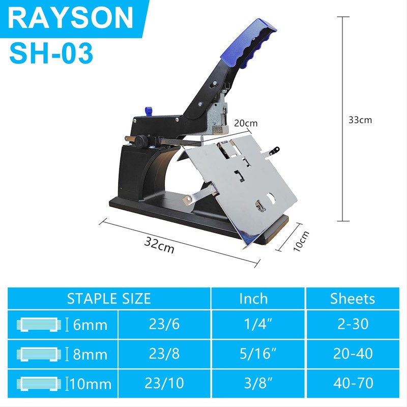Rayson SH-03 Saddle Stapler/Heavy Duty Manual Stitch Stapler Can Saddle