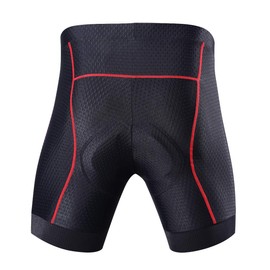 Souke Sports Pantalones cortos de ciclismo para hombre, acolchados 4D, forro de bicicleta MTB, con agarres antideslizantes para las piernas (rojo, XXL)