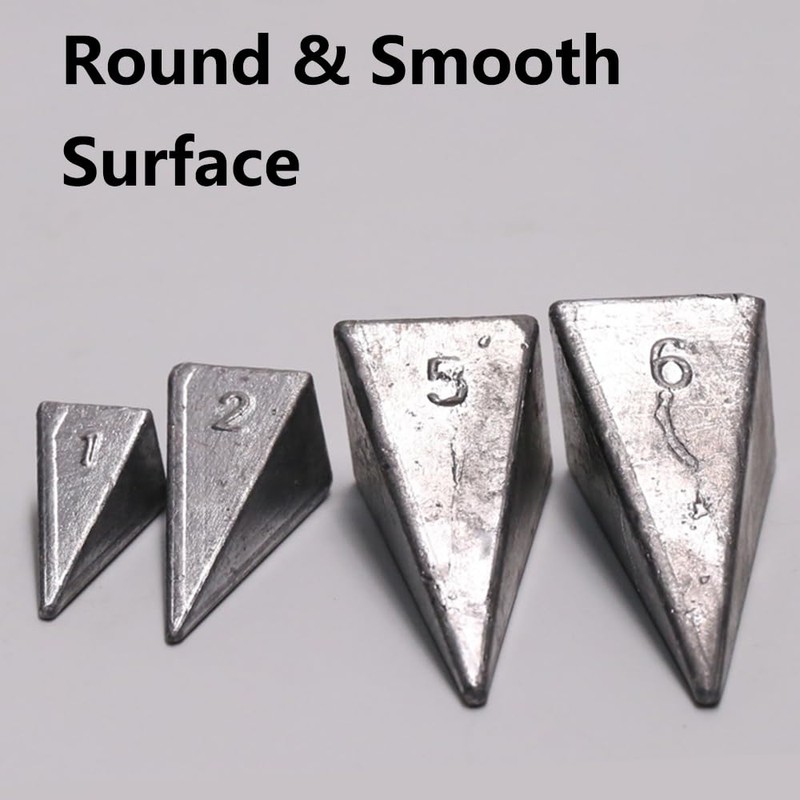 Fishing Weight Sinker, 5 Pieces Pyramid Weights Set, Tackle Accessory