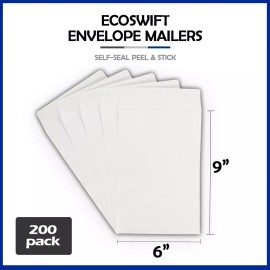 EcoSwift 200 6x9 "EcoSwift" Brand Self-Seal Catalog Mailing Shipping Kraft Paper Envelope