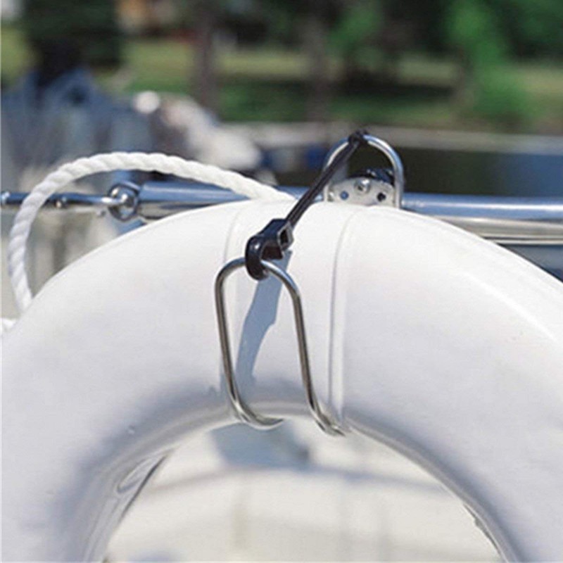 FUTURUP Stainless Steel Marine Horseshoe Bracket Life Buoy Ring Holder