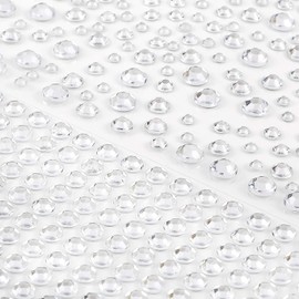 Outuxed 1725pcs Clear Rhinestones Stickers Self Adhesive Bling Gems Jewels Stickers, Stick on Rhinestone Strips for DIY Craft, Assorted Size