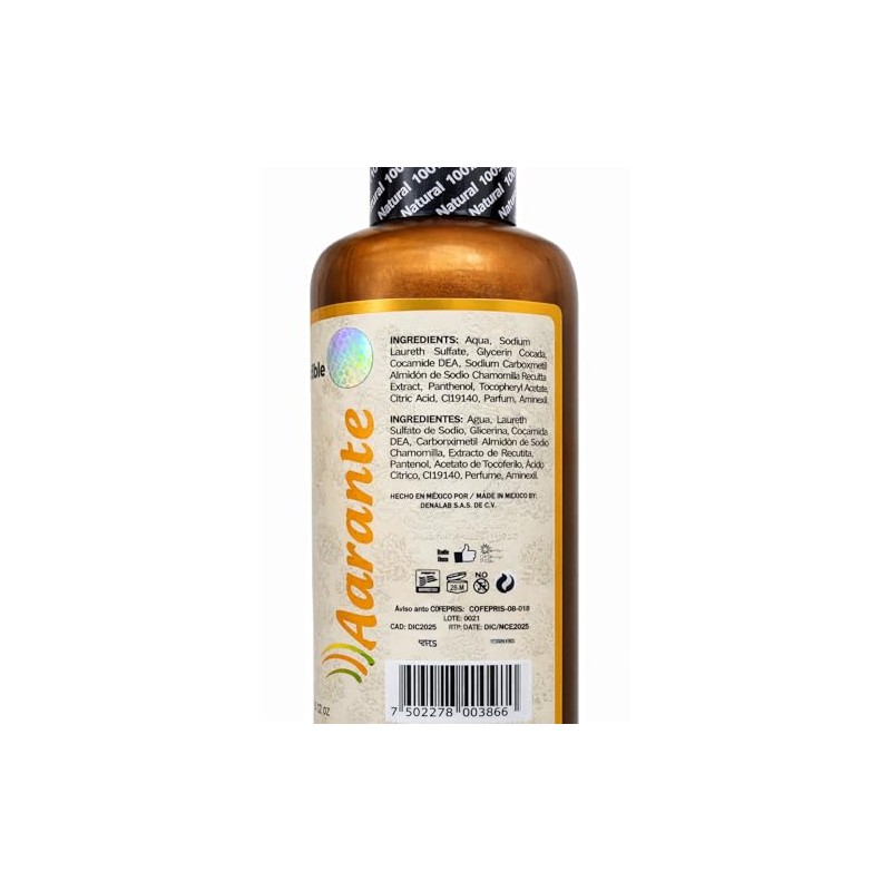 Shampoo Manzanilla Rayos Gold Aclarante Labs Ncredible Brillo Extra Aminexil
