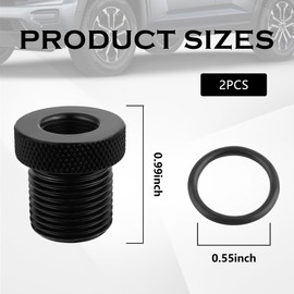 2PCS Car Accessories Adapters with Washers,Durable Steel 1/2x28 to 3/4x16 Adapter for Replace Broken Fittings,Essential Automotive Accessories for Car,Truck,SUV