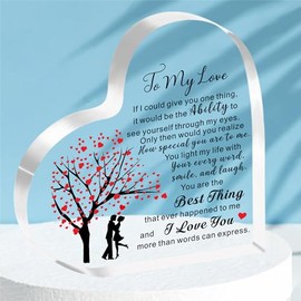 HULALA Romantic Valentines Day Gift For Him Her Couple Lover I Love You Plaque Gifts For Wife Girlfriend Boyfriend Husband Birthday Anniversary Christmas Wedding