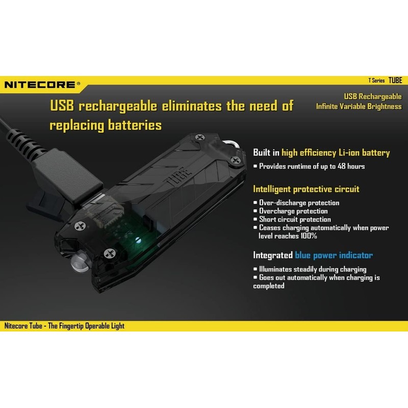 Nitecore Tube V2 Keyring Light - Lemon, N/A