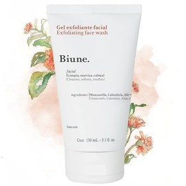 Exfoliante Facial en Gel | Con Manzanilla, Caléndula, Aloe Vera y Toronja | Remueve Células Muertas y Elimina Impurezas | Limpieza Profunda para Todo Tipo de Piel | Biune. | 150 ml