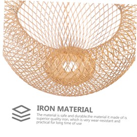 ORFOFE 1Pc lampshade hanging lamp shades vintage pendant light basket decor macrame Lamp shade light bulb covers rustic lighting fixtures Delicate Light Iron Wire Lamp willow