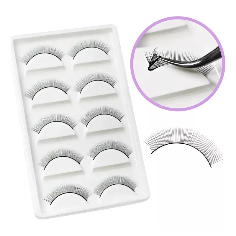 Veraly 20 Pares Pestañas Práctica Extensiones Maquillaje Lashista Color Negro
