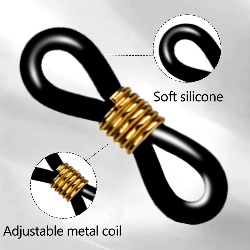 Giantree 40 Pack Eyeglass Chain Connector, Adjustable Anti-Slip Silicone Eyeglass