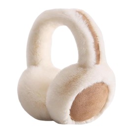 Pack of 1 Plush Earmuffs, Anti-Cold Earmuffs, Plush Ear Warmers for Women, Winter Warm Earmuffs, Foldable and Packable Ear Warmers, Camel, M
