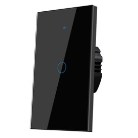 Lsliangmei 2.4GHz WiFi Smart Wall Touch Light Switch (Glass Panel, Alexa Multi-Control Compatible, Compatible with Multiple Platforms) (Wall Switch 1 Gang)