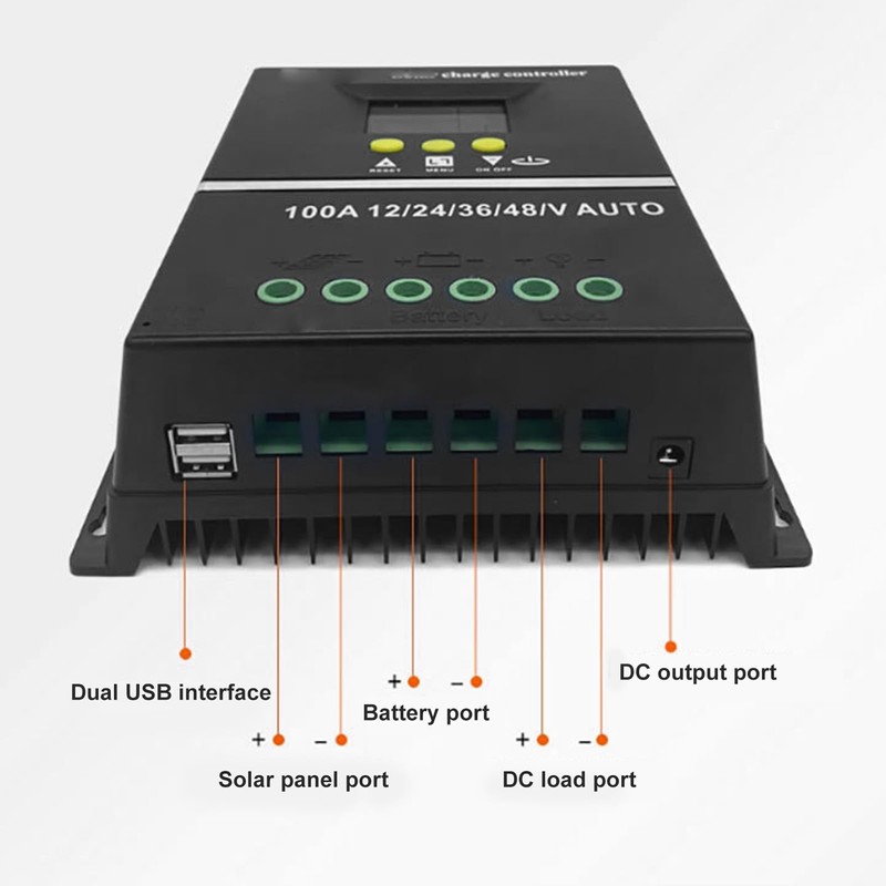 MPPT Solar Charge Controller 100A 12V 24V 36V 48V Automatic